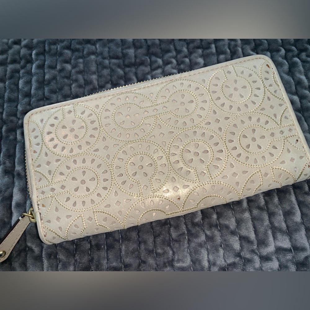 Gold coach wallet